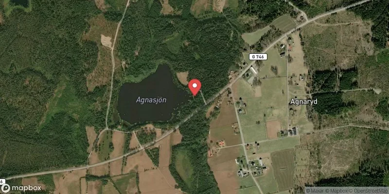 Satellitbild över Agnasjön, Agnaryds badplats i Alvesta