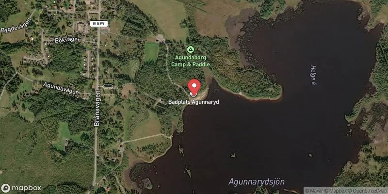 Satellitbild över Agunnarydsjön i Ljungby