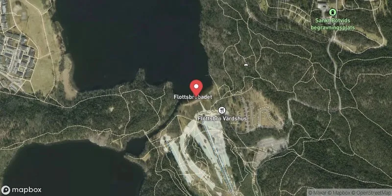 Satellitbild över Albysjön, Flottsbrobadet i Huddinge