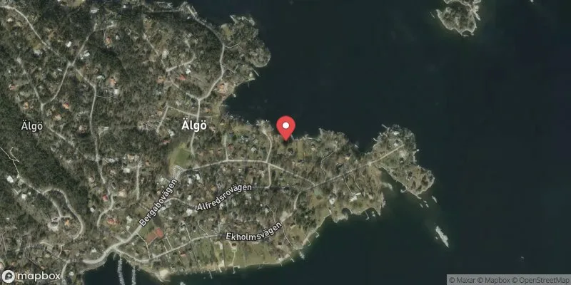 Satellitbild över Alfredsrobadet i Nacka