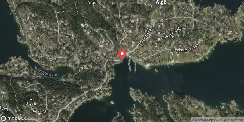 Satellitbild över Älgö bergbad i Nacka