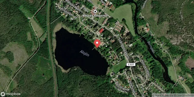 Satellitbild över Alsjön, Åshammar i Sandviken