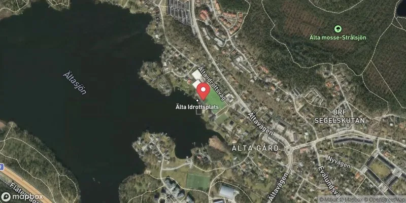 Satellitbild över Ältabadet i Nacka