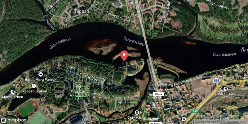 Satellitbild över Älvbadet, Mora Camping i Mora