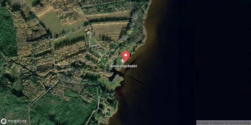 Satellitbild över Åmåsängsbadet, Siljan i Mora
