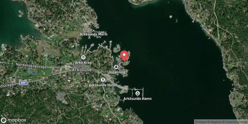 Satellitbild över Arkösund, Badholmarna i Norrköping