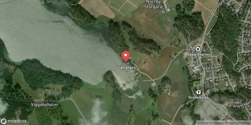 Satellitbild över Ärlången i Åtvidaberg