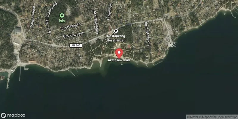 Satellitbild över Årsta Havsbad i Haninge
