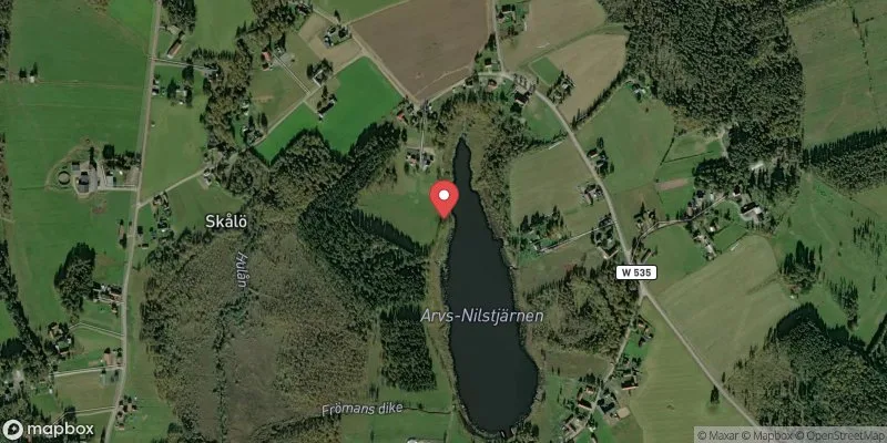 Satellitbild över Arvnilstjärns badplats i Vansbro
