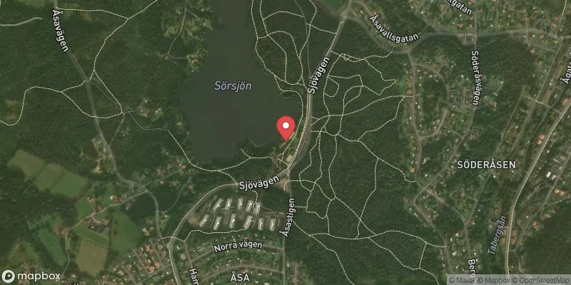 Satellitbild över Åsabadet i Jönköping