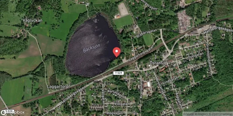 Satellitbild över Bäcksjön i Hallsberg