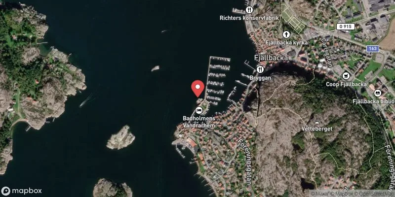 Satellitbild över Badholmen i Tanum