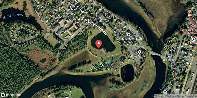 Satellitbild över Badsjön, Sorsele camping i Sorsele