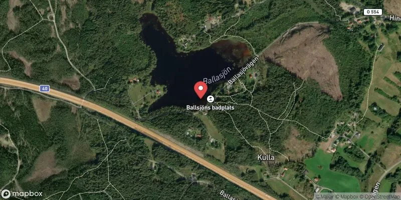 Satellitbild över Ballasjön i Bollebygd