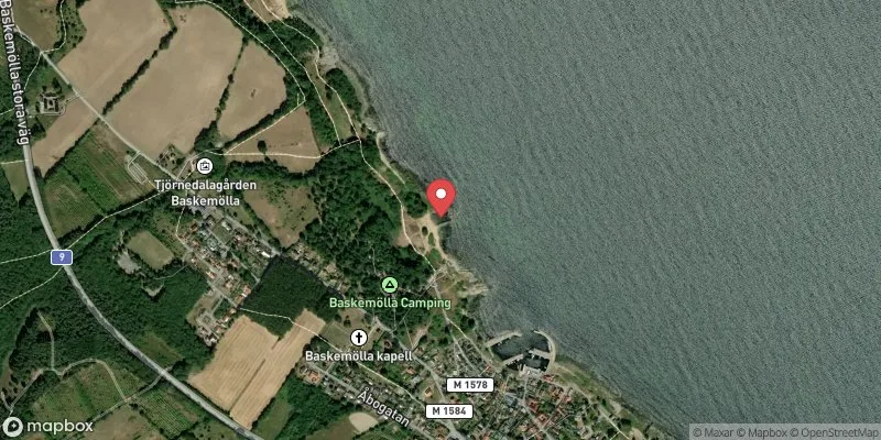 Satellitbild över Baskemölla i Simrishamn