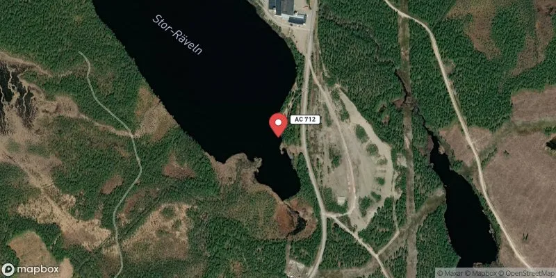 Satellitbild över Bastuträsket, Rävelns badplats i Norsjö