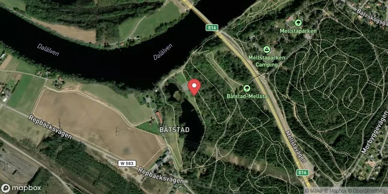 Satellitbild över Båtstabadet i Borlänge
