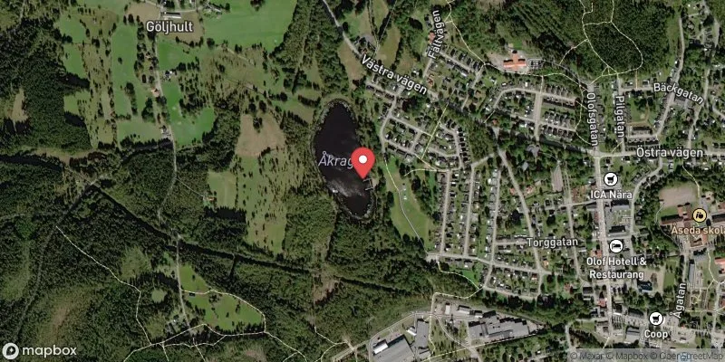 Satellitbild över Björkåkragölen, Åseda i Uppvidinge