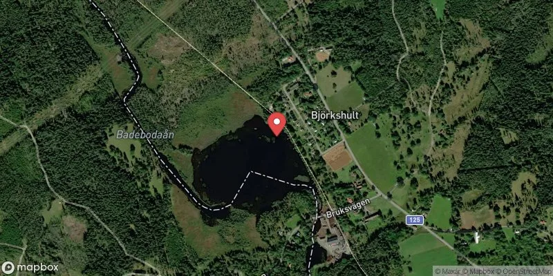 Satellitbild över Björkhultsbadet i Högsby