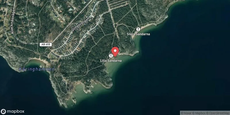 Satellitbild över Björnö Sandarna Lilla Sand i Värmdö