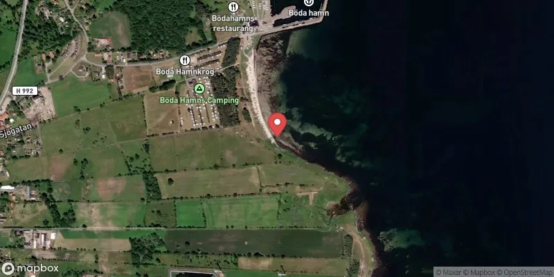 Satellitbild över Böda hamn i Borgholm