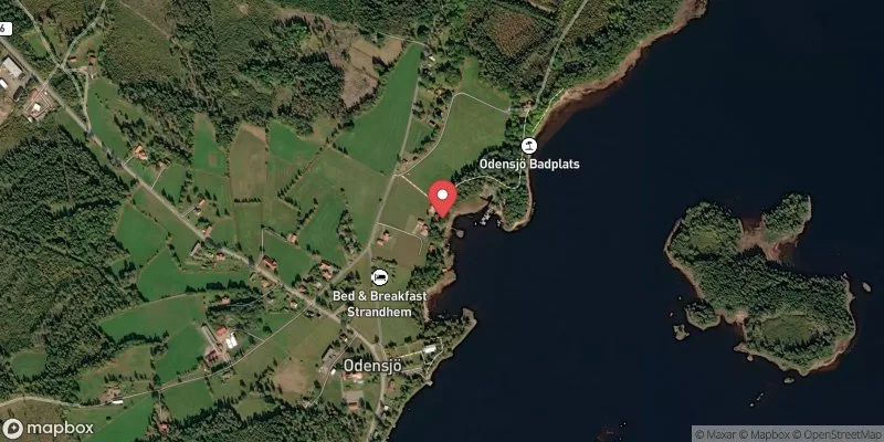 Satellitbild över Bolmen, Odensjö badplats i Ljungby