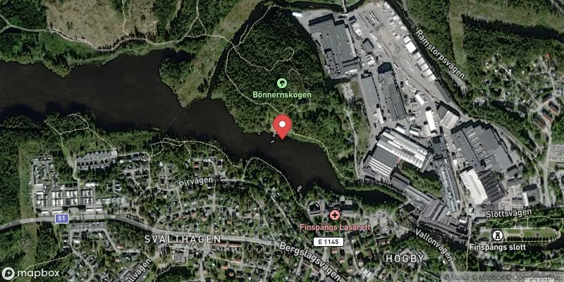 Satellitbild över Bönnerbadet i Finspång