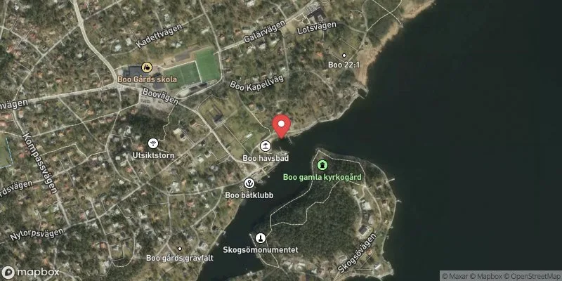 Satellitbild över Boobadet i Nacka