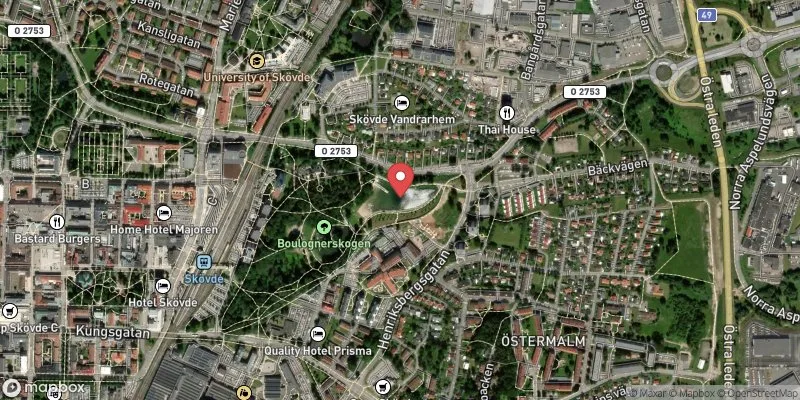 Satellitbild över Boulognersjön i Skövde