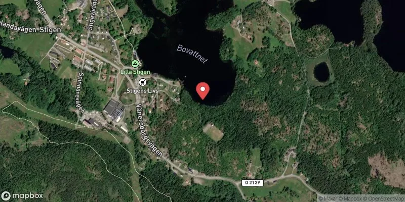 Satellitbild över Bovattnet, Stigens badplats i Färgelanda