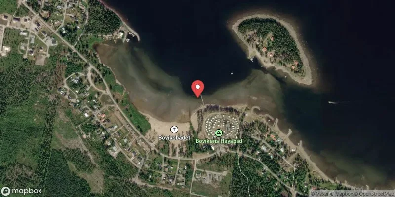 Satellitbild över Boviksbadet i Skellefteå