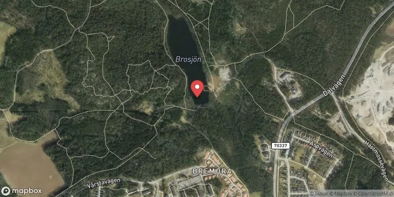 Satellitbild över Brosjön, Brotorpsbadet i Botkyrka
