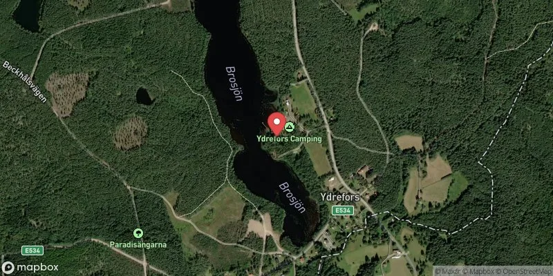 Satellitbild över Brosjön, Ydrefors bad i Kinda