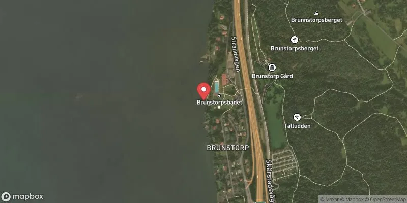 Satellitbild över Brunstorpsbadet i Jönköping