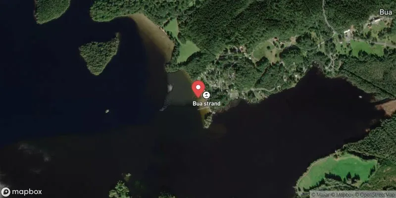 Satellitbild över Bua badplats, Stora Hålsjön i Borås