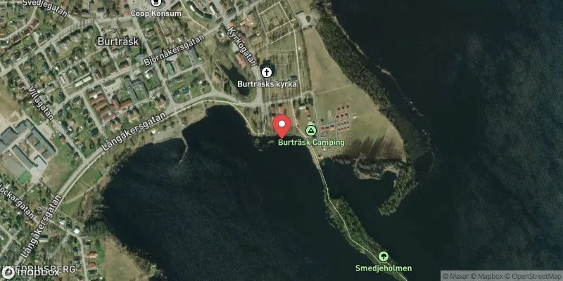 Satellitbild över Burträsket, Kyrkholmen i Skellefteå