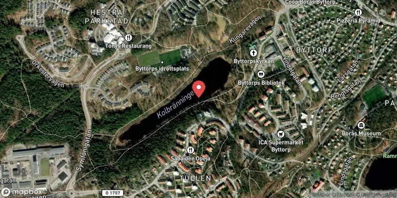 Satellitbild över Byttorpssjöns badplats, Borås i Borås