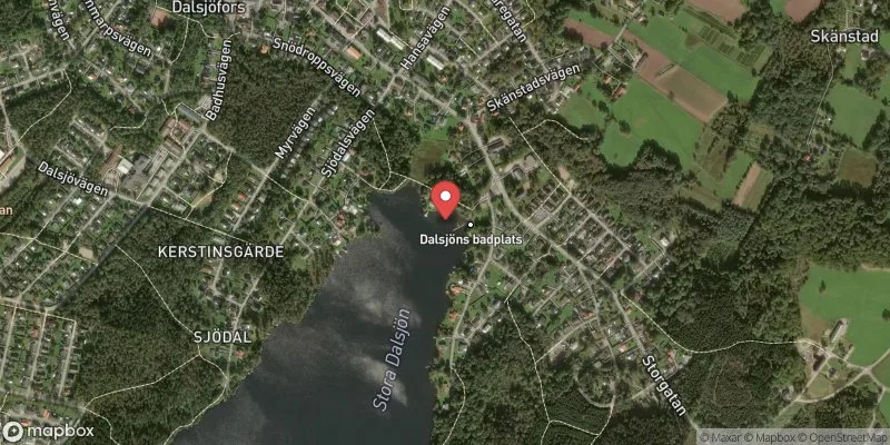 Satellitbild över Dalsjöns badplats, Dalsjöfors i Borås