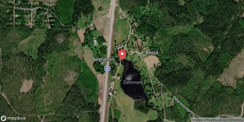 Satellitbild över Dammen, Dalgränsen i Hofors