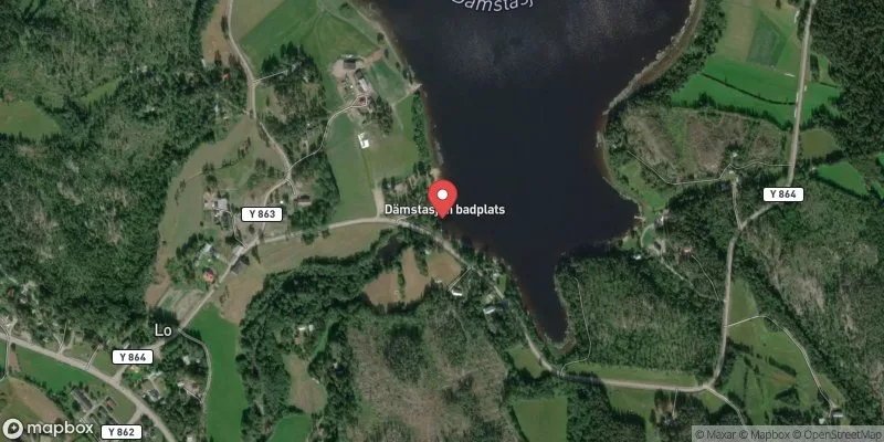 Satellitbild över Dämstasjön i Kramfors