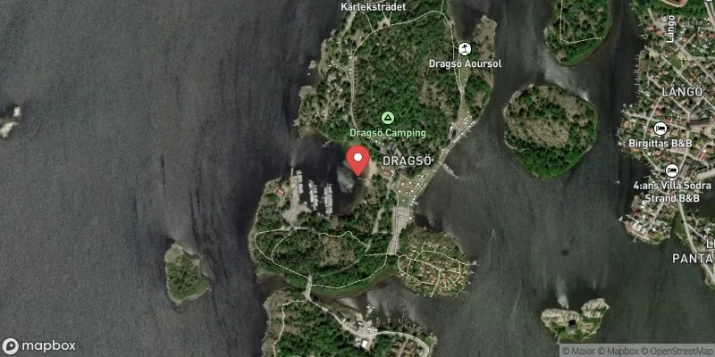 Satellitbild över Dragsö barnbadvik i Karlskrona