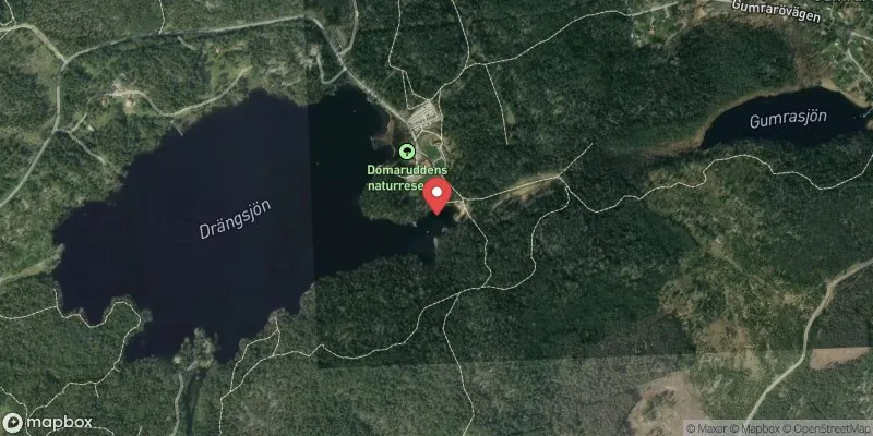 Satellitbild över Drängsjön, Domarudden i Österåker