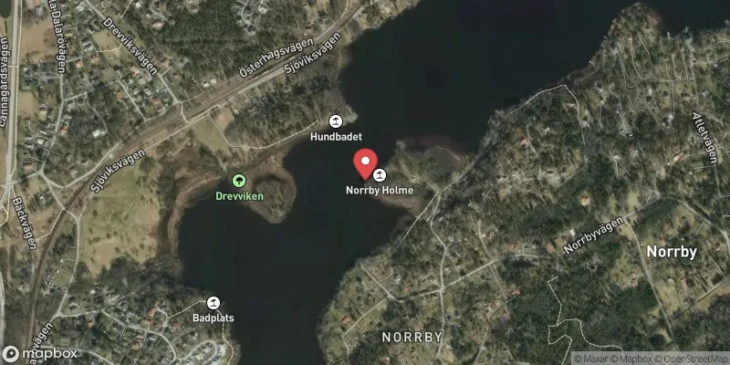 Satellitbild över Drevviken, Norrby holme i Haninge