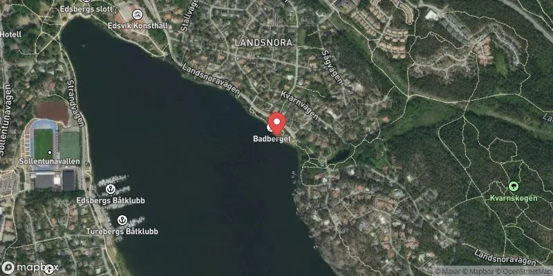 Satellitbild över Edsviken Badberget i Sollentuna