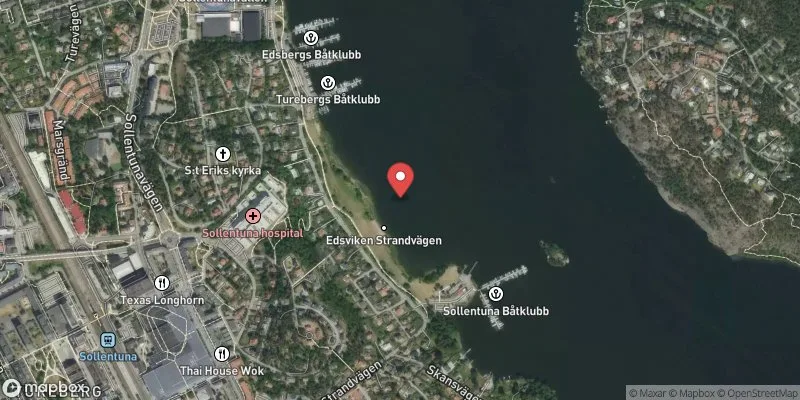 Satellitbild över Edsviken, Strandvägen i Sollentuna