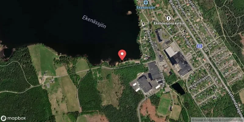 Satellitbild över Ekenässjön i Vetlanda