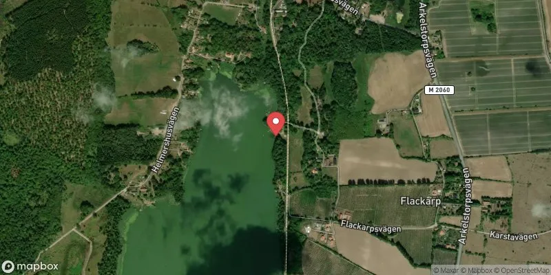 Satellitbild över Ekestads badplats i Kristianstad