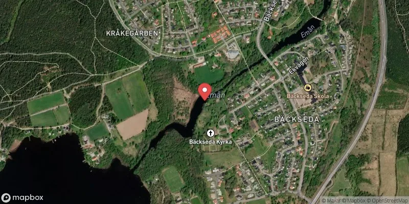 Satellitbild över Emån, Kyrkviken i Vetlanda