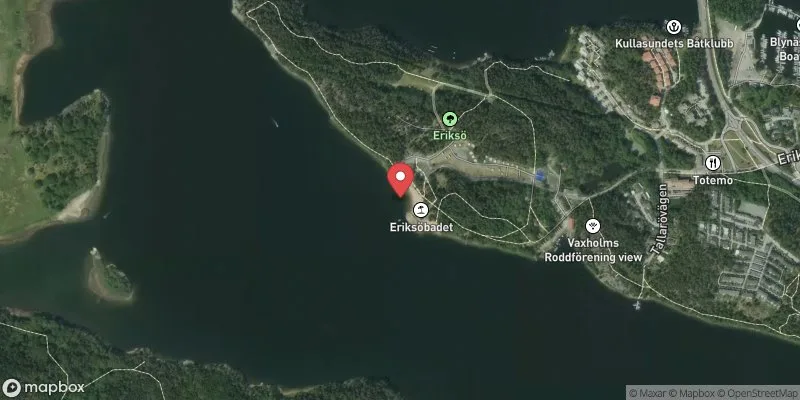 Satellitbild över Eriksöbadet i Vaxholm