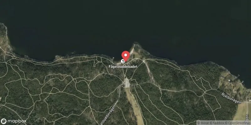 Satellitbild över Fågelöudde i Lidingö